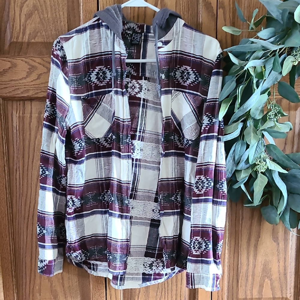 Hooded Button Down 100% Cotton